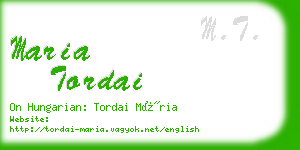 maria tordai business card